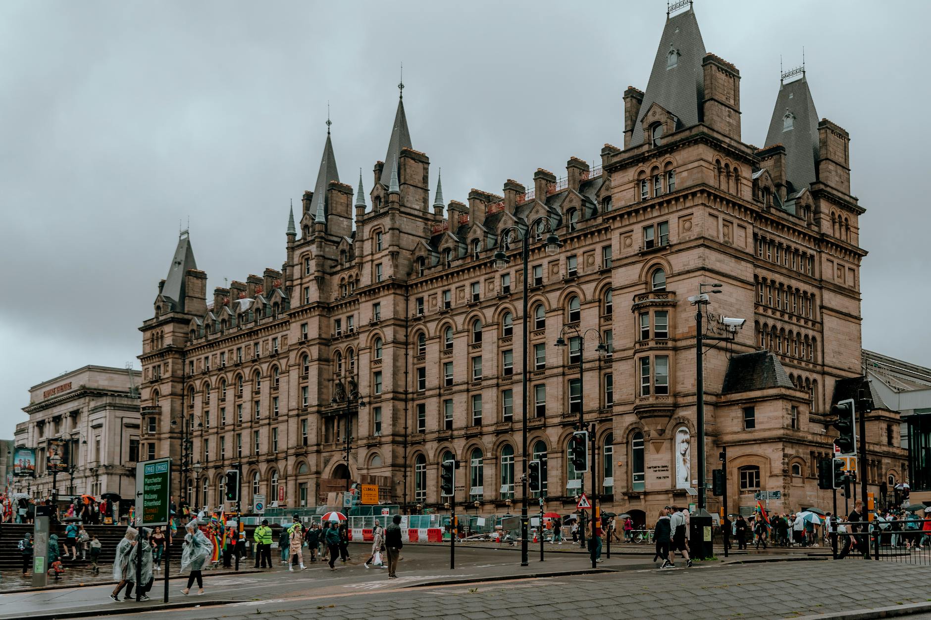 Liverpool city skyline and shopfront representing local SEO